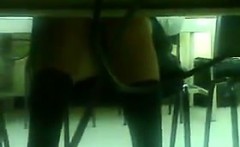 Upskirt Of A Schoolgirl Under A Table